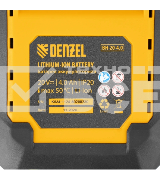 Пила сабельная Denzel RS-180 аккумуляторная Li-Ion, 20 В