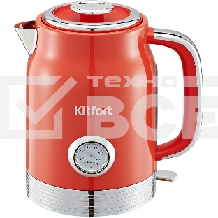 Чайник электрический Kitfort КТ-6791 1.7л. 2200Вт красный/серебристый корпус: металл/пластик