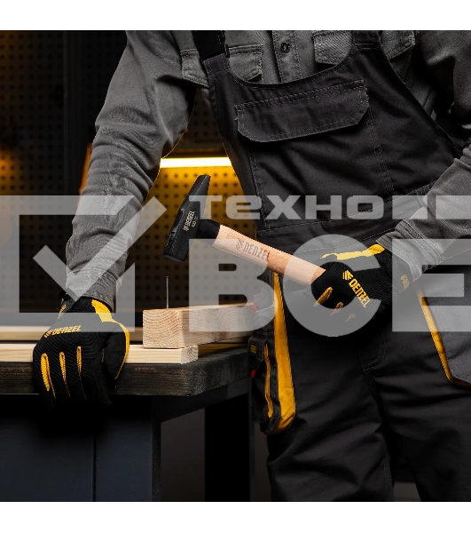 Молоток слесарный Denzel 500 г, кованый квадратный боек, буковая рукоятка