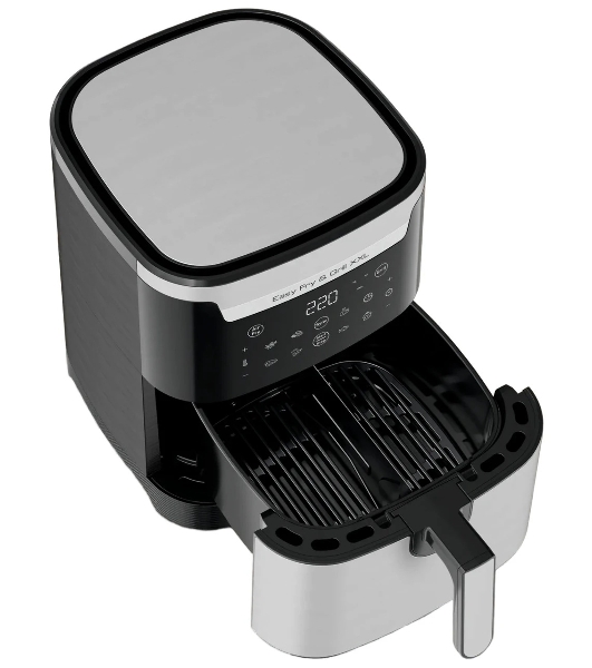 Аэрогриль Tefal Easy Fry & Grill XXL Inox EY801D15 черный, 1830 Вт, 6.5 л, сенсор, 9 программ