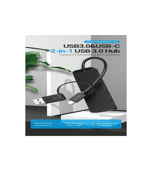 Концентратор Vention CHTBB, USB/USB Type-C, USB, USB