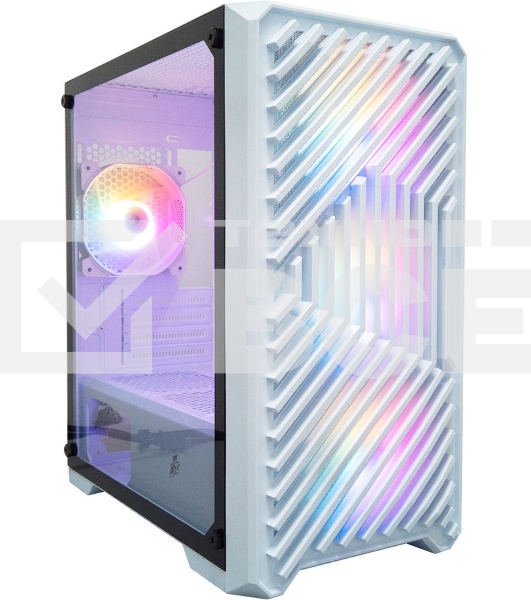 Компьютерный корпус 1STPLAYER TRILOBITE T5 White / mATX, TG / 4x120mm LED fans inc. / T5-WH-4F1-W