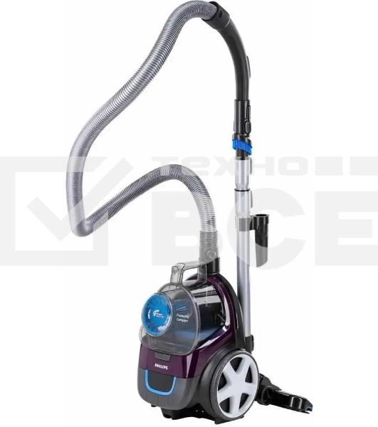 Пылесос Philips FC9333/09 фиолетовый, 750/900 Вт, уборка сухая, пылесборник контейнер, 1.5 л