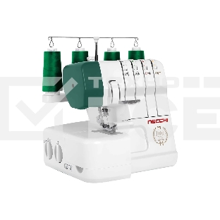 Оверлок Necchi 4537 2/3/4-х ниточный оверлок, LED подсветка, 12 видов швов, встроенный роликовый шов, встроенный дифференциал, свободный рукав, цветная система заправки, отключаемый верхний нож, металлическая станина¶Ширина шва 3 – 7мм, мах.длинна стежка 