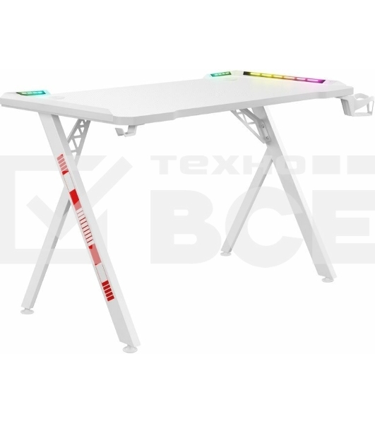Стол игровой Defender Infinity RGB,подвес круж+гарн.,бел,120_5