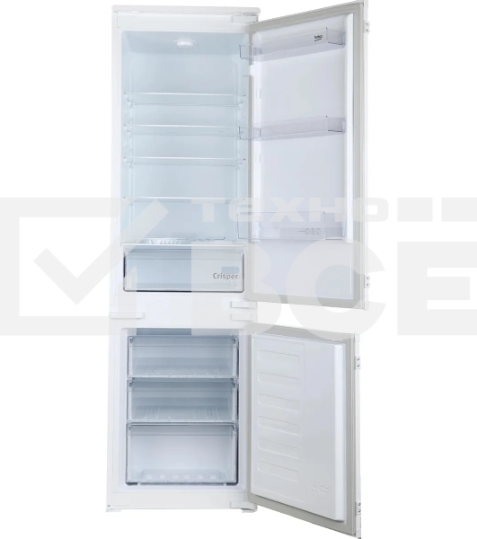 Встраиваемый холодильник Beko BCSA2750 двухкамерный белый