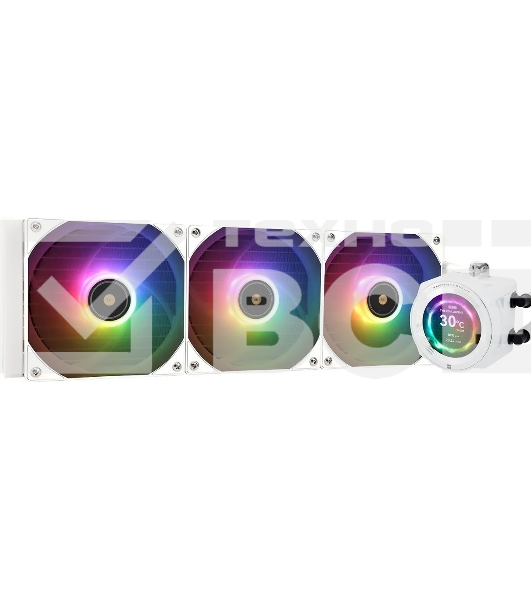 Система водяного охлаждения Thermalright Core Vision 360 ARGB Soc-AM5/AM4/1200/1700/1851 белый 4-pin 28.1dB Al LCD Ret (C-VISION-360-WH-ARGB)