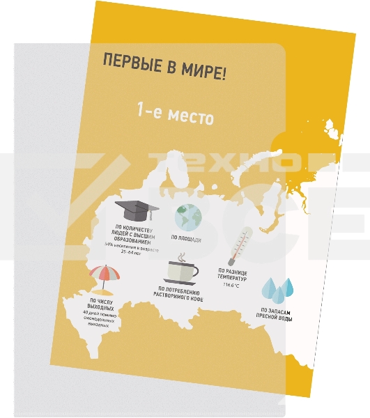 Папка-уголок Silwerhof Eco тисненый A4 пластик 0.12мм прозрачный