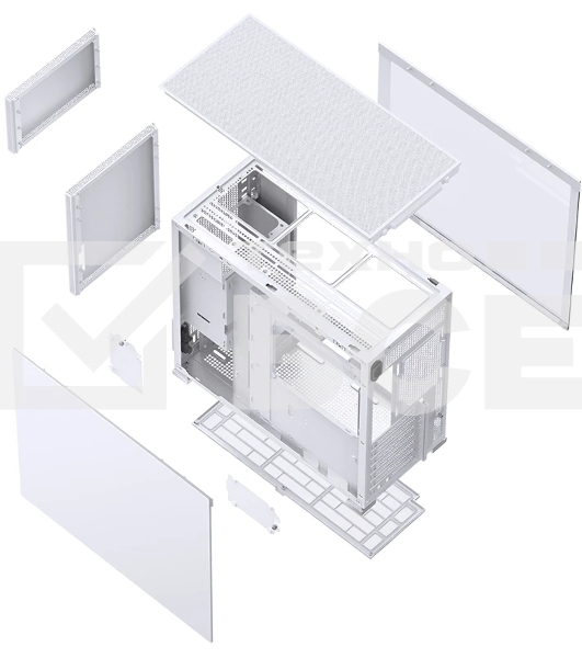 Компьютерный корпус без блока питания Case JONSBO D41 STD, Midi-Tower, TG, no fan, 1xUSB-A 3.2 + 1xUSB-C 3.2, ATX, mATX белый