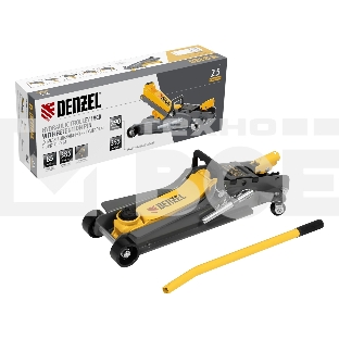 Домкрат гидравлический подкатной с фиксатором Denzel 2,5 т, 85-385 мм