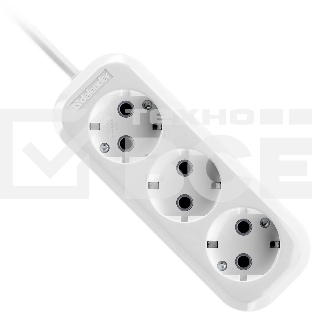 Удлинитель Defender R330 16 А, 3 роз х 2 м, белый