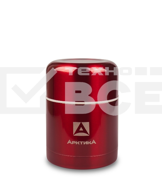 Термос Арктика 302-500 красный, широкое горло 0,5 л для супа и еды, холод/тепло 12 ч