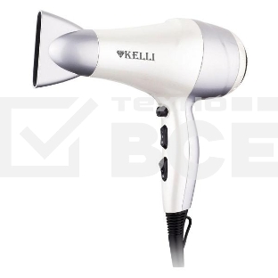 Фен Kelli KL-1110 белый/серебристый, 2400 Вт