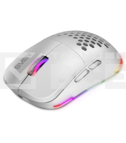 Мышь беспроводная SVEN RX-G980W белая (6+1кл. 50-26000 DPI, ПО, RGB-подсветка, игров. упак)