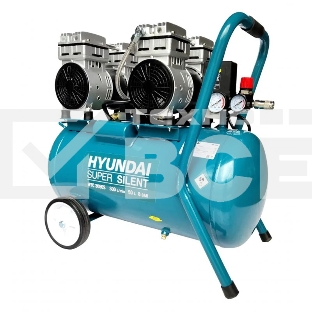 Компрессор поршневой Hyundai HYC 3050S безмасляный, 300 л/мин, 50 л, 2000 Вт