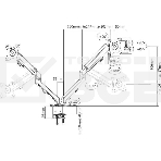 Кронштейн для мониторов Ultramounts UM729 черный 17'-27' макс.7кг крепление к столешнице поворот и наклон, фото5