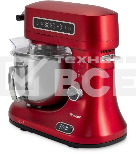 Кухонная машина Rondell RDE-KM900 планетар.вращ. 1900Вт красное вино