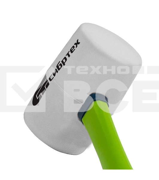 Киянка резиновая Сибртех 680 г, белая резина, фибергласовая рукоятка