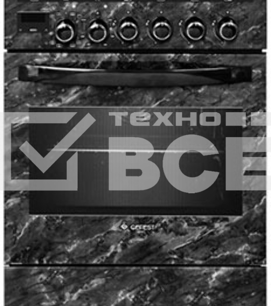 Плита комбинированная Gefest ПГЭ 5502-04 0053 черный, конфорок 4 шт, духовка 55 л, 50 см x 85 см x 58.5 см