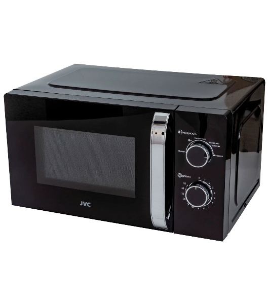 Микроволновая печь JVC JK-MW146M черный/серебристый, 20 л, 700 Вт, переключатели - поворотный механизм