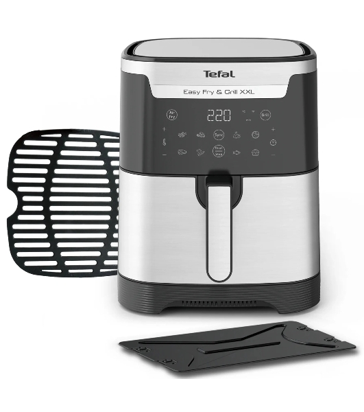 Аэрогриль Tefal Easy Fry & Grill XXL Inox EY801D15 черный, 1830 Вт, 6.5 л, сенсор, 9 программ