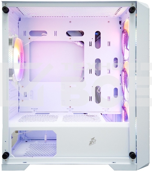 Компьютерный корпус 1STPLAYER TRILOBITE T5 White / mATX, TG / 4x120mm LED fans inc. / T5-WH-4F1-W