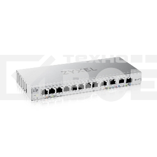 Мультигигабитный Smart L2 коммутатор Zyxel XGS1250-12, 8xGE, 3x1/2,5/5/10G, 1xSFP+, кнопка LED ECO Mode, настольный