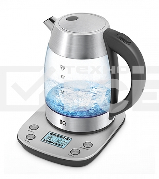 Чайник BQ KT1703G черный/стальной, Мощность: 2200 Вт, Oбъем: 1.7 л