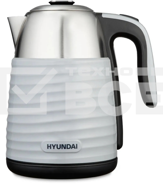 Чайник электрический Hyundai HYK-S4804 1.7л. 2200Вт серый/черный корпус: металл