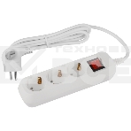 Удлинитель электрический ЭРА UDL-16-315-ES Greenline 3 розетки с заземлением с выключателем 1,5м ПВС 3x1мм2, фото 1