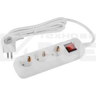 Удлинитель электрический ЭРА UDL-16-315-ES Greenline 3 розетки с заземлением с выключателем 1,5м ПВС 3x1мм2