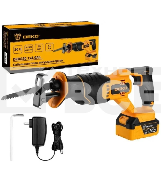 Сабельная пила Deko DKRS20 20Вт аккум. 2800ход/мин (085-1126)