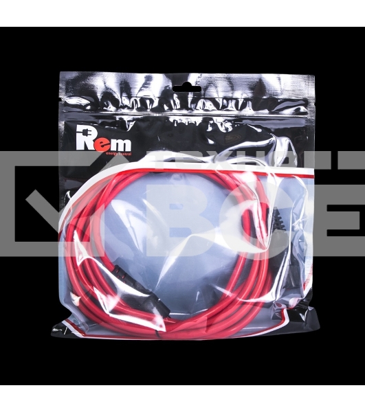 Шнур питания с фиксатором REM IEC 60320 C13/IEC 60320 C14, 10 А/250 В (3 * 1,0), 3 м, красный R-10-Cord-C13-C14-3-Red