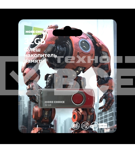 Флешка USB More Choice MF32-4 USB 32Gb 2.0 красный