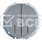 Выключатель 2-кл. СП OSEN 10А IP20 с подсветкой механизм серый матовый LEZARD 743-7488-112, фото 1