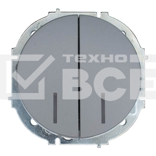 Выключатель 2-кл. СП OSEN 10А IP20 с подсветкой механизм серый матовый LEZARD 743-7488-112