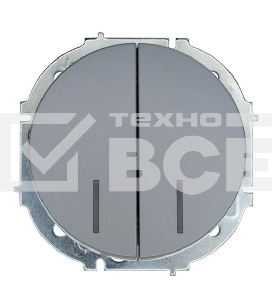 Выключатель 2-кл. СП OSEN 10А IP20 с подсветкой механизм серый матовый LEZARD 743-7488-112