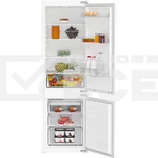 Встраиваемый холодильник Indesit IBH 18 белый двухкамерный 193/ 69л морозилка снизу