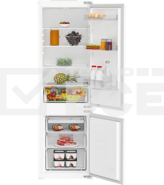 Встраиваемый холодильник Indesit IBH 18 белый двухкамерный 193/ 69л морозилка снизу
