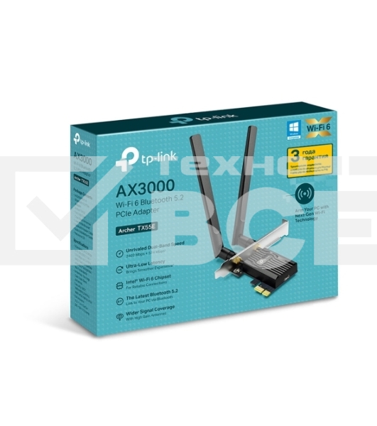 Адаптер PCI Express TP-Link Archer TX55E AX3000 Wi-Fi 6 Bluetooth 5.2