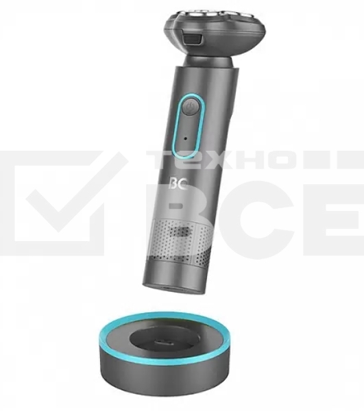 Электробритва BQ SV1002 Tiffany-Gray. Мощность 5 Вт/Время зарядки 90 минут/Время беспроводной работы 60 минут/Влагозащита IPX6/Мытье под водой/Портативная база для зарядки