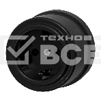Розетка Bironi B1-101-23 1-м ОП Лизетта 16А IP20 ретро с заземлением ABS-пластик черный, фото 1