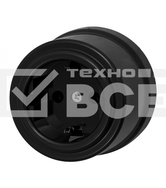 Розетка Bironi B1-101-23 1-м ОП Лизетта 16А IP20 ретро с заземлением ABS-пластик черный