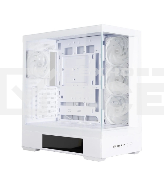 Компьютерный корпус ZALMAN P40 DS, ATX, белый, WINDOW, 9.1-inch LCD screen, 2xCombo(2.5” or 3.5”), 1x2.5”, 1xUSB TYPE-C, 2xUSB 3.0, SIDE 3x120мм ARGb, REAR 1x120мм ARGb