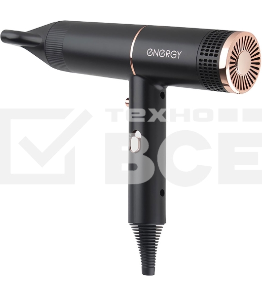 Фен ENERGY EN-805 черный/золотистый, 1400 Вт