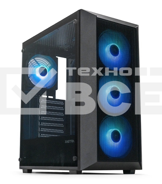 Компьютерный корпус XASTRA A406 4ARGB Black ATX/Mesh/tempered glass/4x120мм ARGB PWM fans/A406-4FC12A