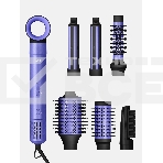 Фен-щетка с ионизацией Tuvio HBI1415, 7 насадок, фиолетовый, фото 1