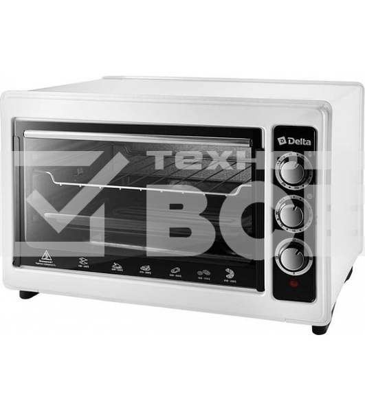 Мини-печь Delta D-0123 белая с тэном повыш мощности,1300 Вт, 37 л
