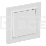 Выключатель 1-кл. СП BRITE ВСР10-1-0-БрАБ 10А в сборе арктич. бел. IEK BR-V10-0-10-K91-F, фото 1