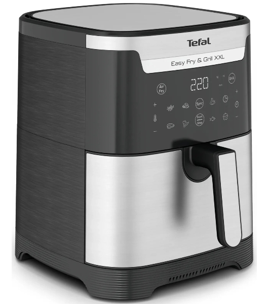 Аэрогриль Tefal Easy Fry & Grill XXL Inox EY801D15 черный, 1830 Вт, 6.5 л, сенсор, 9 программ